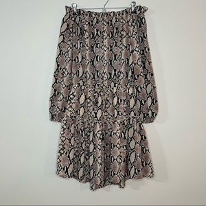 Off the shoulder snake skin dress